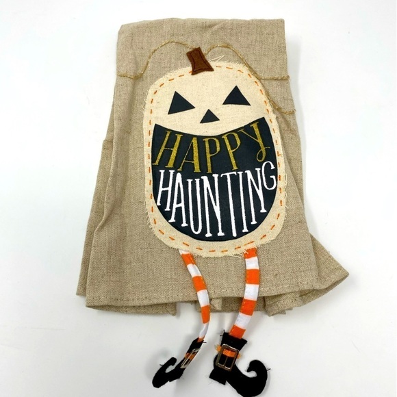 Happy Haunting Halloween Pumpkin Decorative Dish Towel - Picture 1 of 7